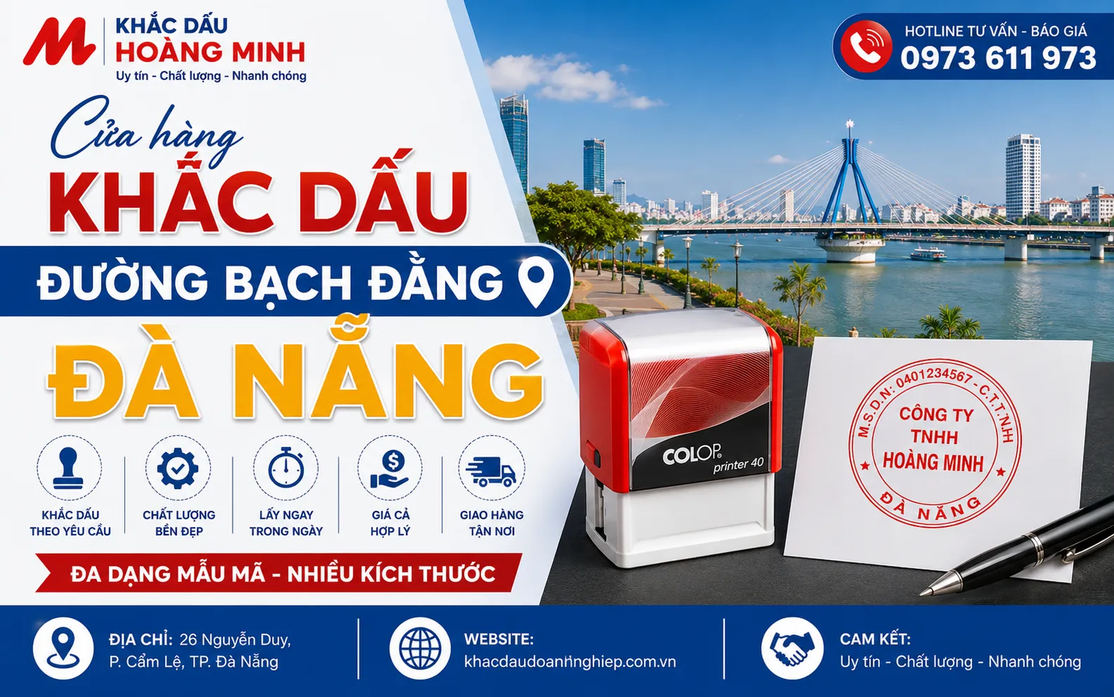 Cửa hàng khắc dấu đường Bạch Đằng Đà Nẵng