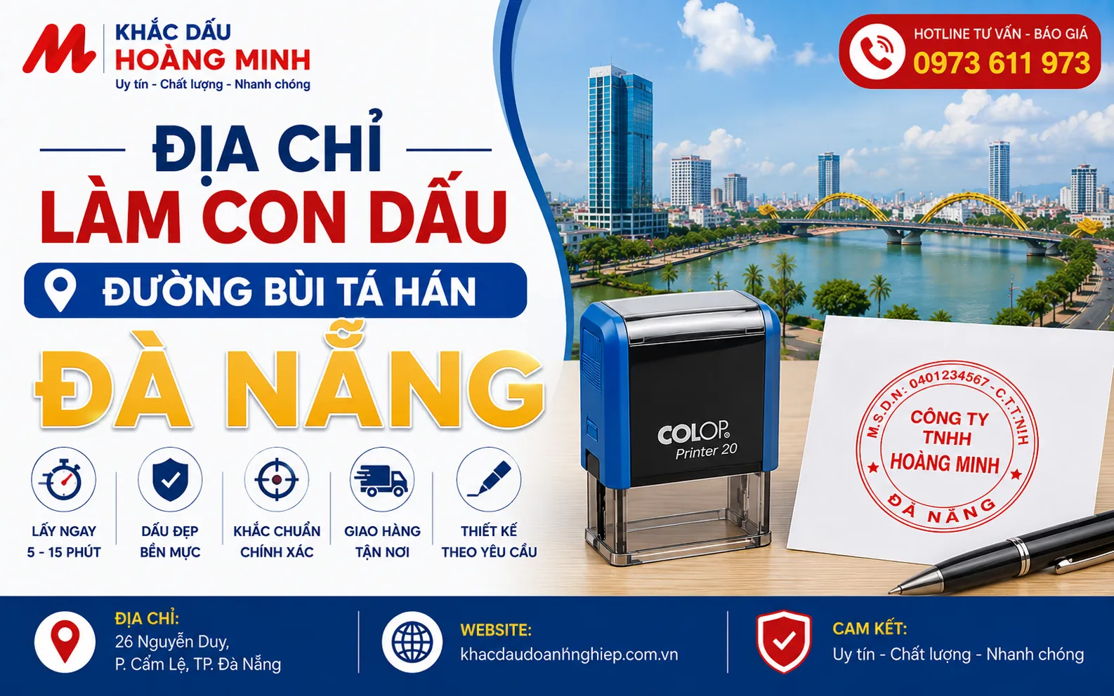 Địa chỉ làm con dấu đường Bùi Tá Hán Đà Nẵng