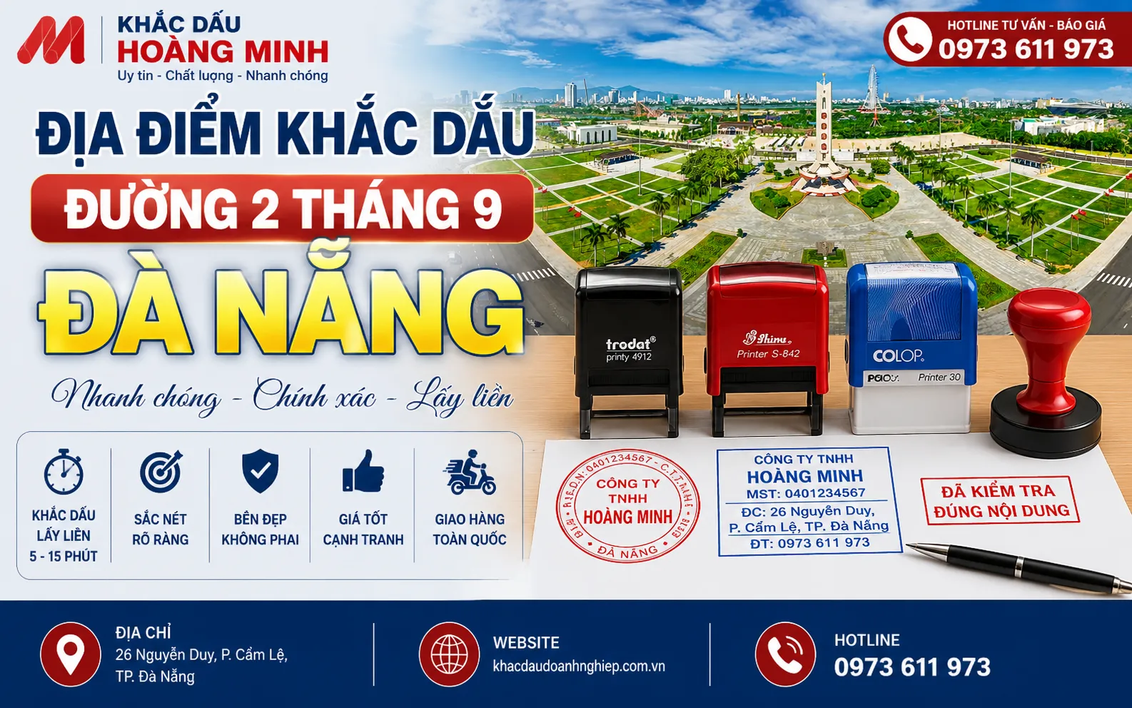 Địa điểm khắc dấu đường 2 Tháng 9 Đà Nẵng