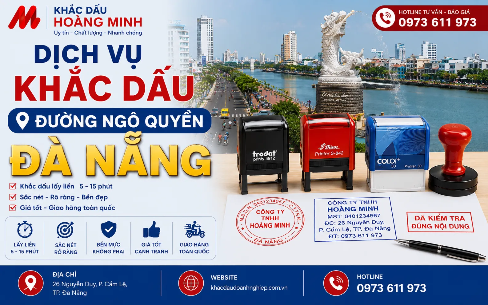 Dịch vụ khắc dấu đường Ngô Quyền Đà Nẵng