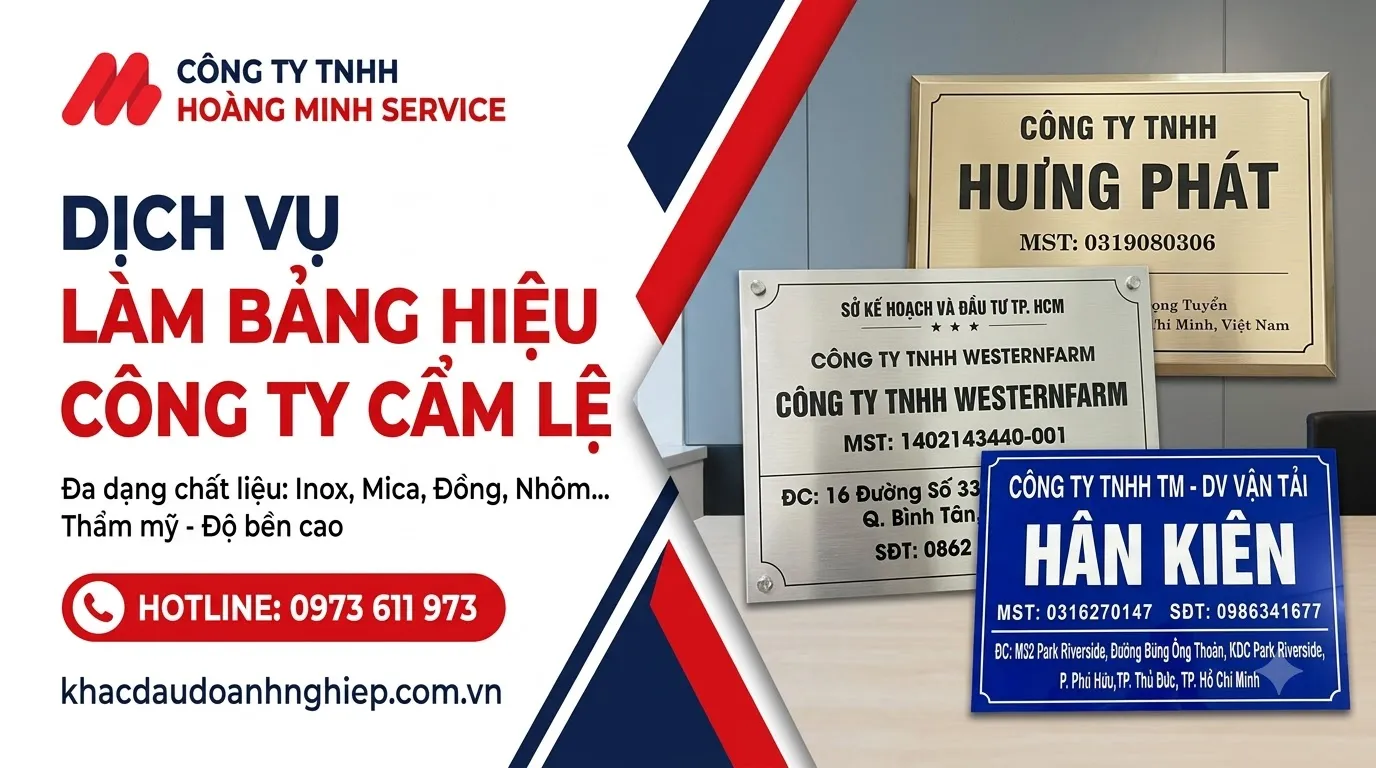 Dịch vụ làm bảng hiệu công ty Cẩm Lệ