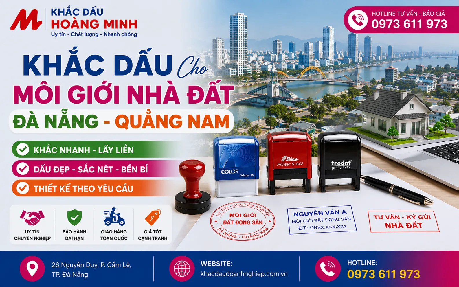Khắc dấu cho môi giới nhà đất Đà Nẵng - Quảng Nam