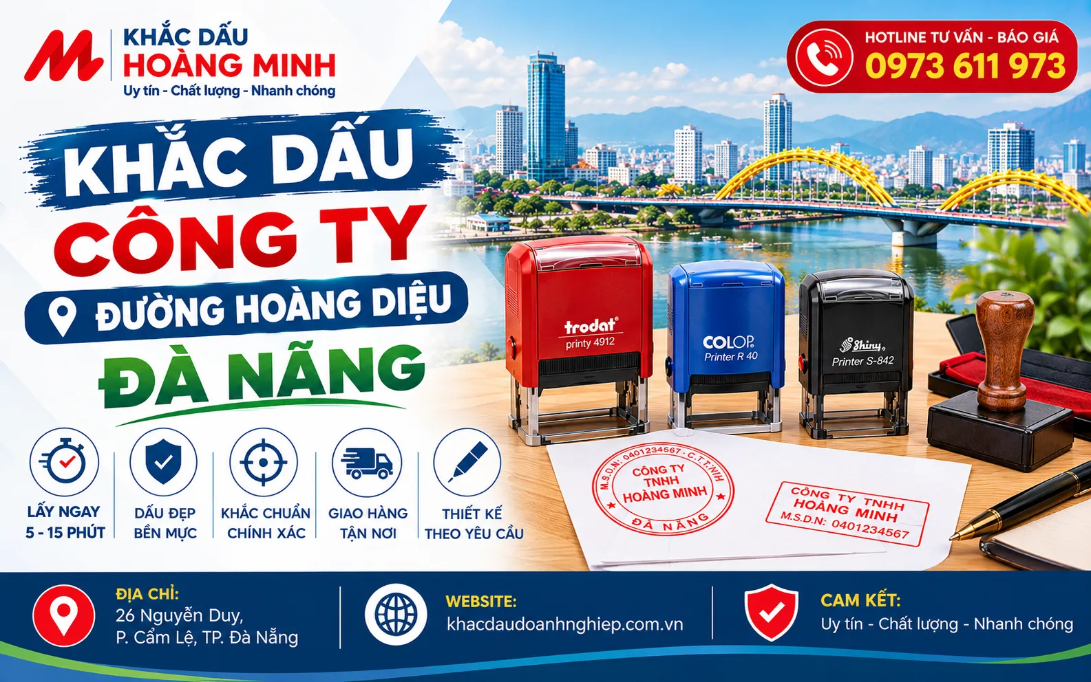 Khắc dấu công ty đường Hoàng Diệu Đà Nẵng