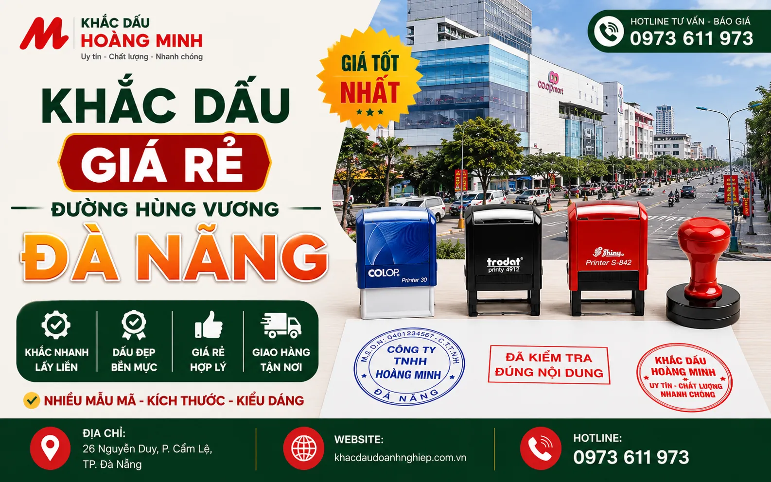 Khắc dấu giá rẻ đường Hùng Vương Đà Nẵng