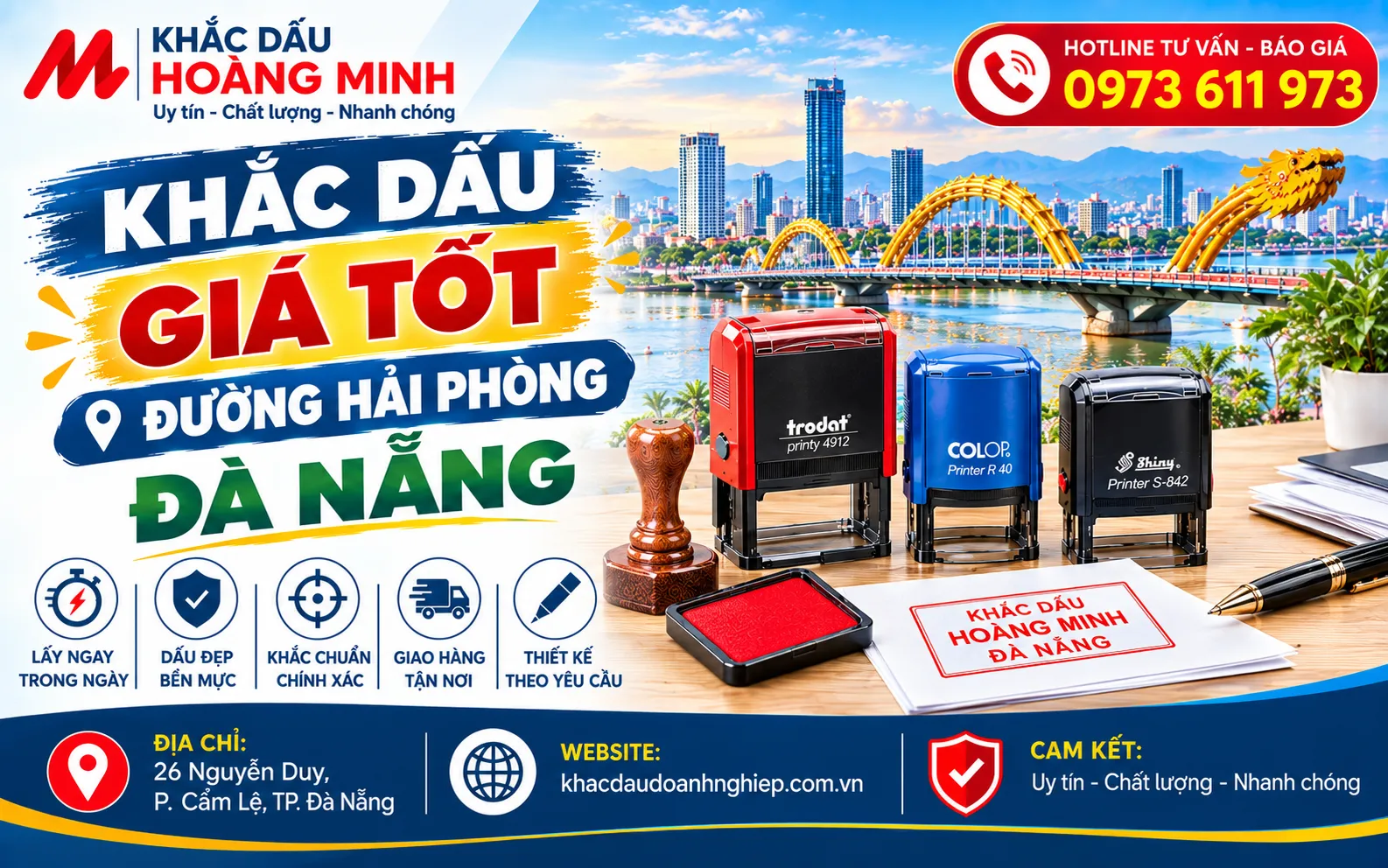 Khắc dấu giá tốt đường Hải Phòng Đà Nẵng