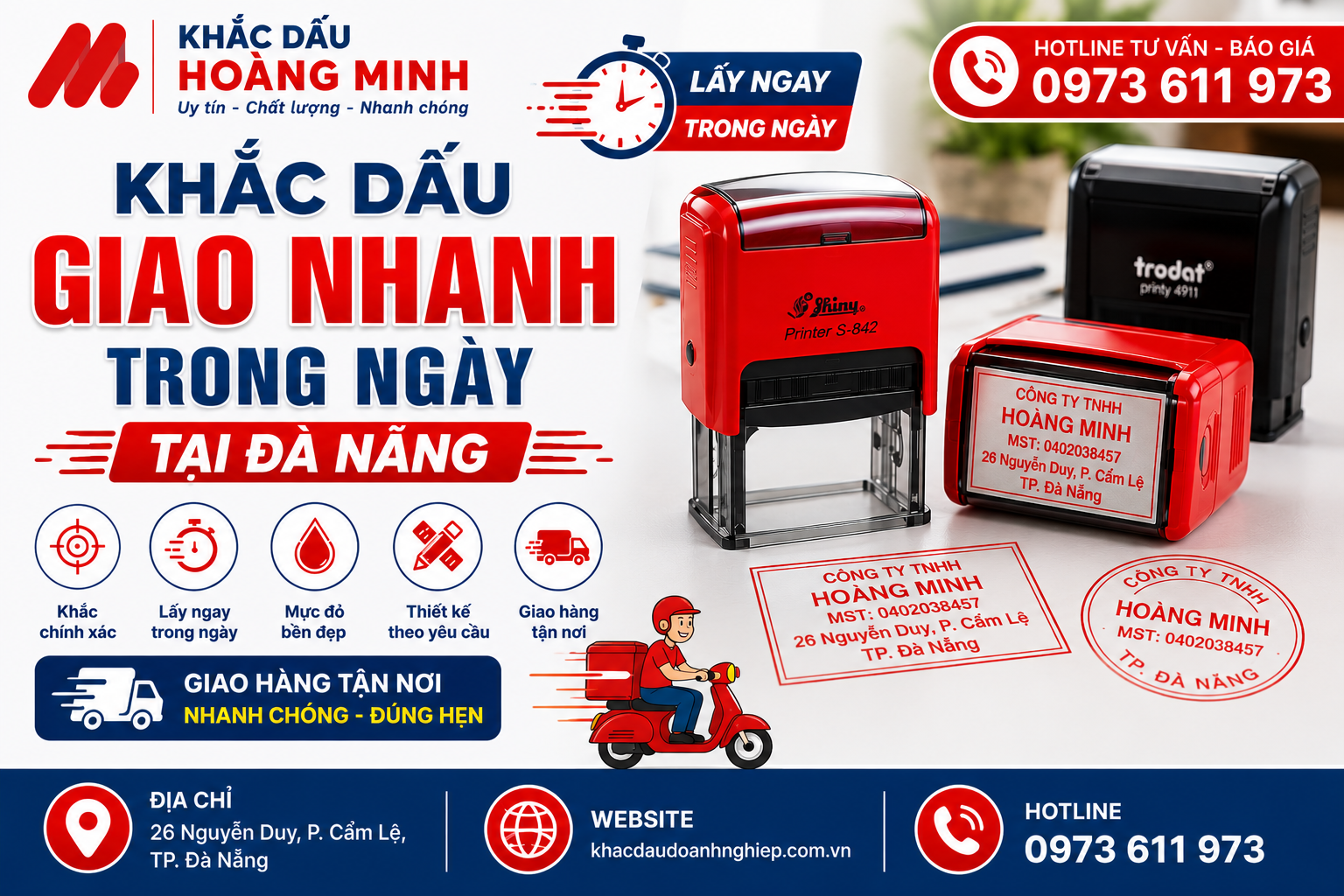 Khắc dấu giao nhanh trong ngày tại Đà Nẵng