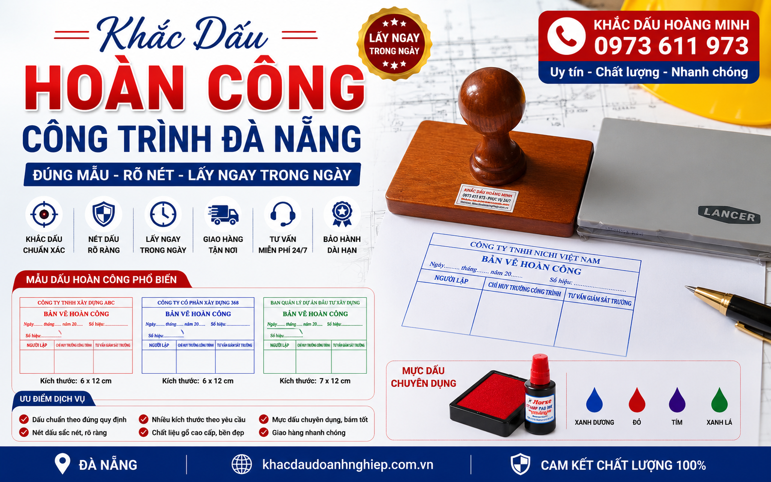 Khắc dấu hoàn công công trình Đà Nẵng