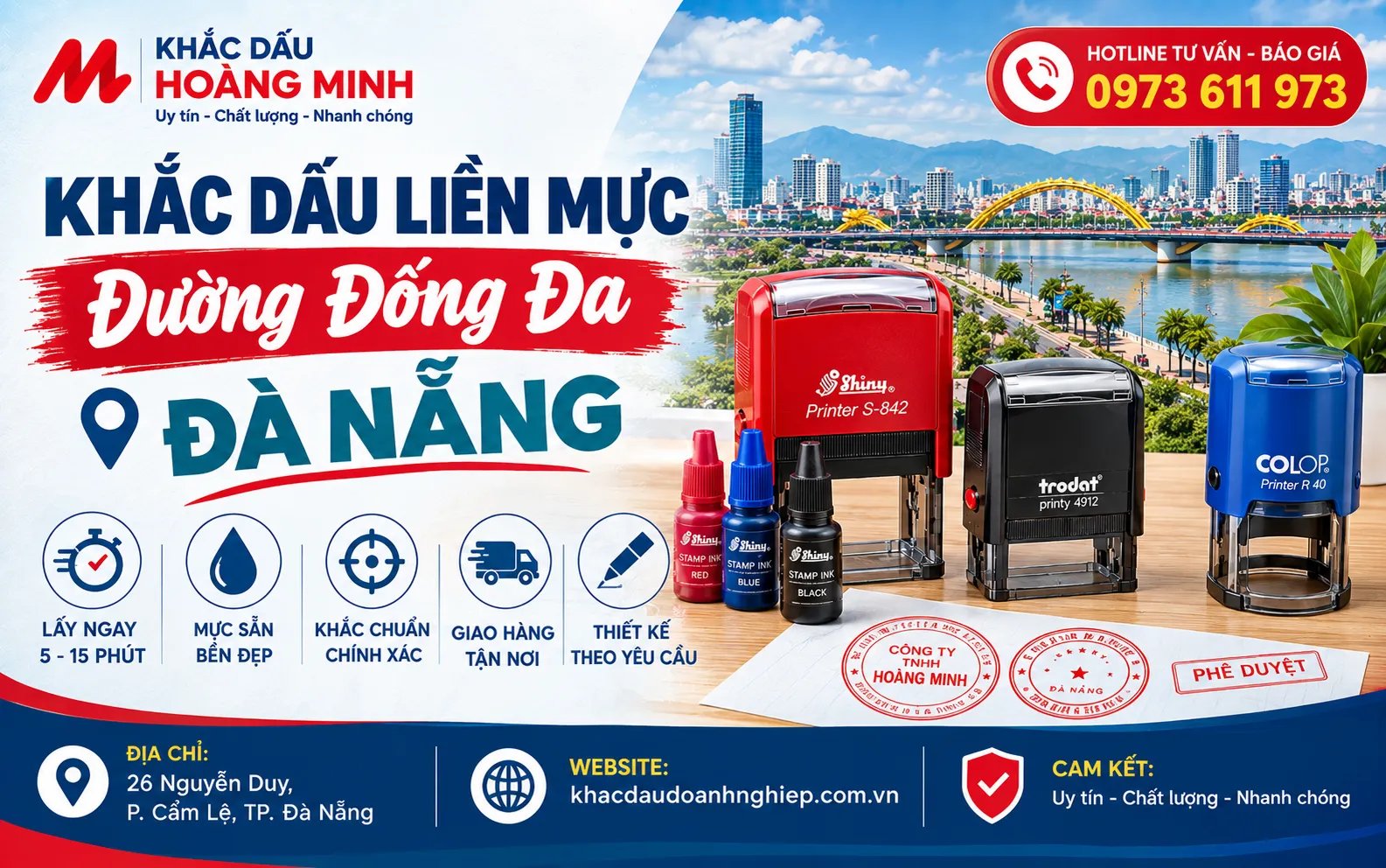 Khắc dấu liền mực đường Đống Đa Đà Nẵng