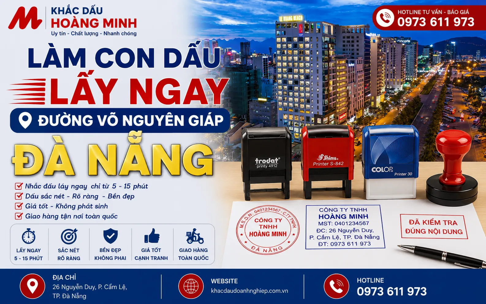 Làm con dấu lấy ngay đường Võ Nguyên Giáp Đà Nẵng