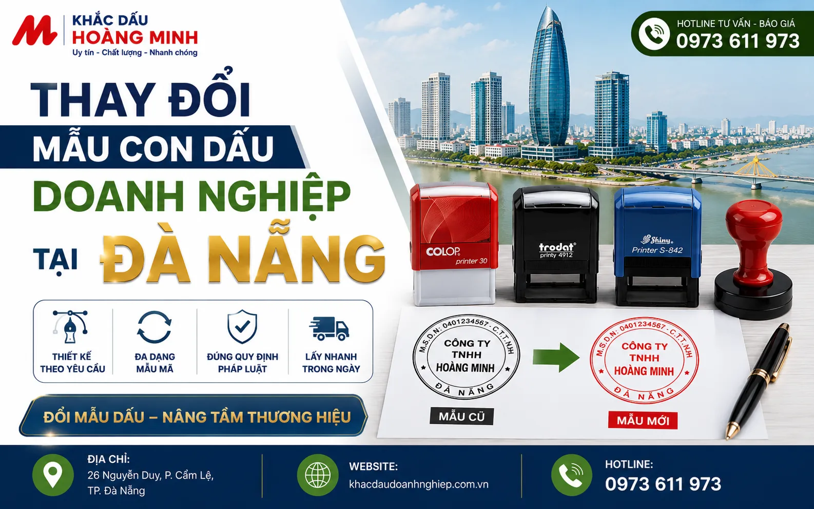 Thay đổi mẫu con dấu doanh nghiệp tại Đà Nẵng