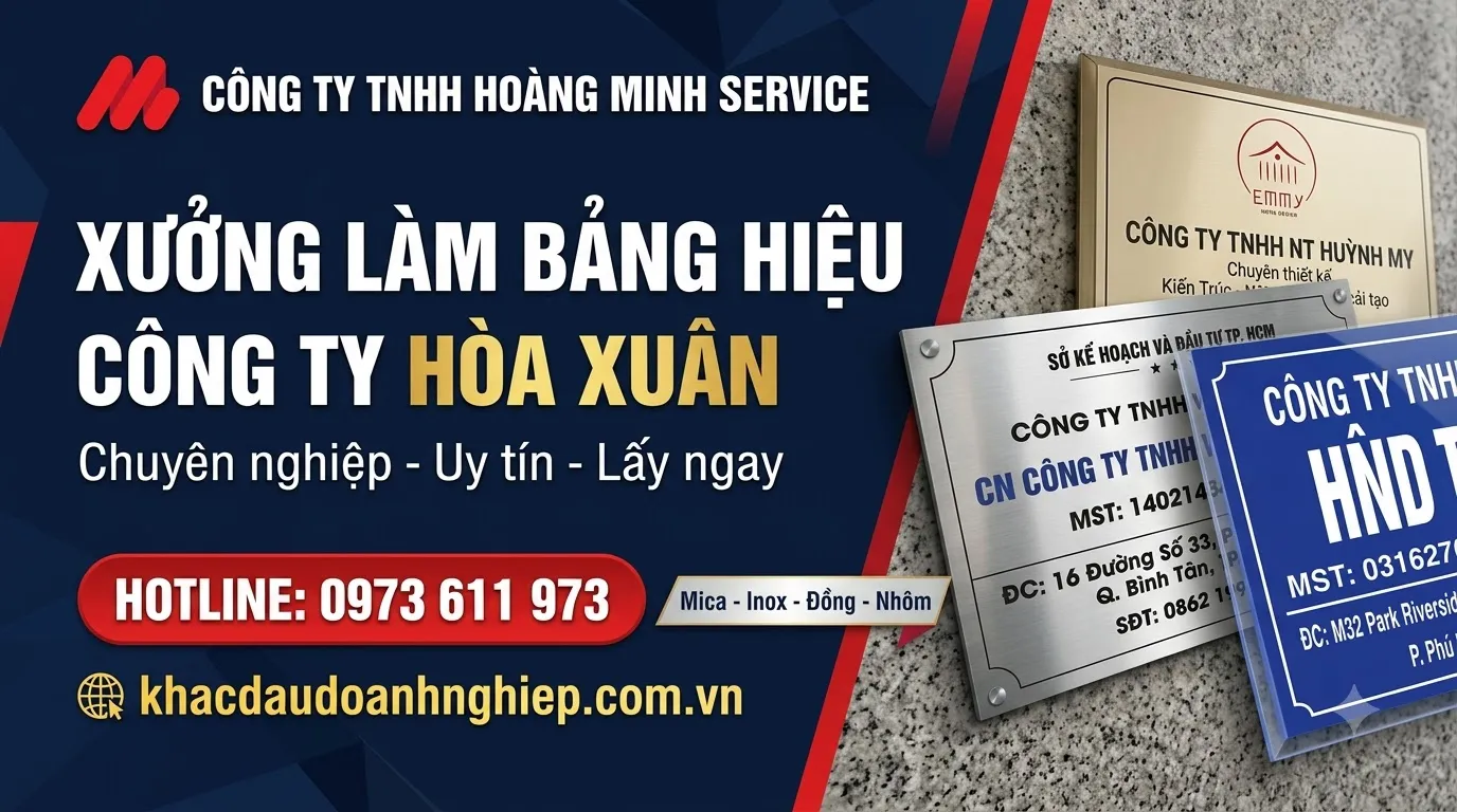 Xưởng làm bảng hiệu công ty Hòa Xuân