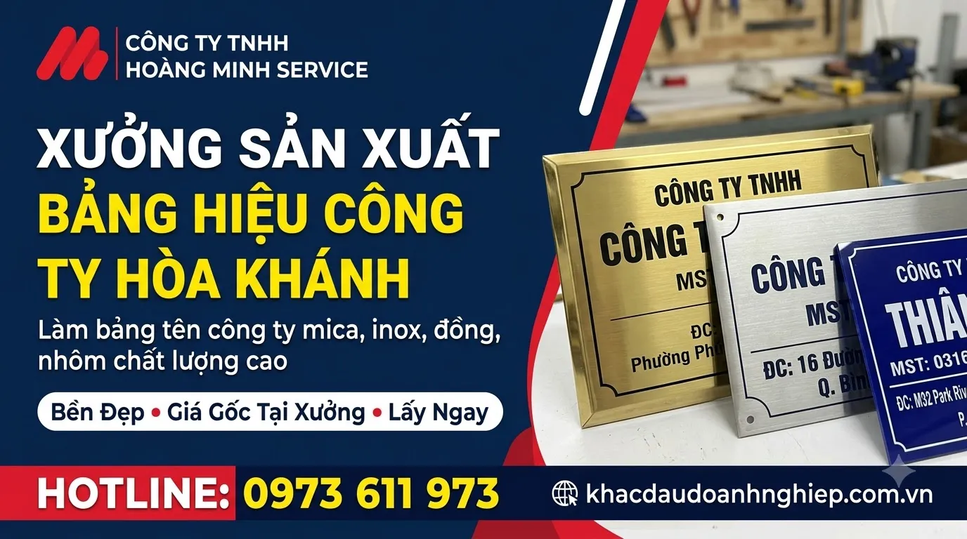 Xưởng sản xuất bảng hiệu công ty Hòa Khánh